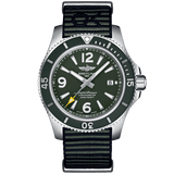 Buy Shop Breitling Superocean Automatic 44mm Outerknown Green Dial Green Nylon Strap Watch for Men - A17367A11L1W1 USA Online