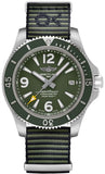 Buy Shop Breitling Superocean Automatic 44mm Outerknown Green Dial Green Nylon Strap Watch for Men - A17367A11L1W1 USA Online