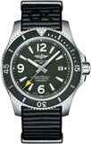 Buy Shop Breitling Superocean Automatic 44mm Outerknown Green Dial Green Nylon Strap Watch for Men - A17367A11L1W1 USA Online