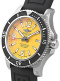 Buy Shop Breitling Superocean Automatic 44mm Yellow Dial Black Rubber Strap Watch for Men - A17367021I1S1 USA Online