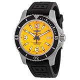 Buy Shop Breitling Superocean Automatic 44mm Yellow Dial Black Rubber Strap Watch for Men - A17367021I1S1 USA Online