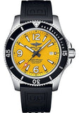 Buy Shop Breitling Superocean Automatic 44mm Yellow Dial Black Rubber Strap Watch for Men - A17367021I1S1 USA Online