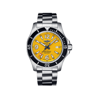 Buy Shop Breitling Superocean Automatic 44mm Yellow Dial Silver Steel Strap Watch for Men - A17375211/1A1 USA Online