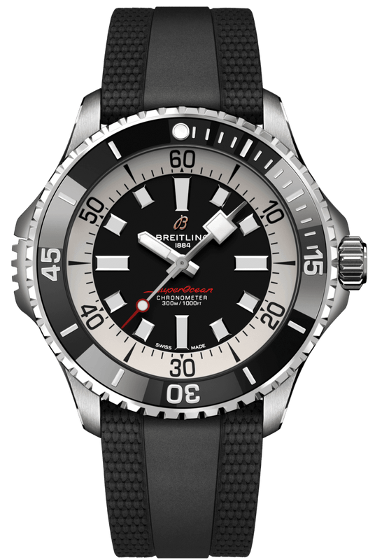 Buy Shop Breitling Superocean Automatic 46 Black Dial Black Rubber Strap Watch for Men - A17378211B1S1 USA Online