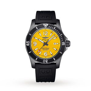 Buy Shop Breitling Superocean Automatic 46mm Yellow Dial Black Rubber Strap Watch for Men - M17368D71I1S1 USA Online