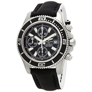 Buy Shop Breitling Superocean Chronograph II 44mm Automatic Black Dial Black Leather Strap Mens Watch - A1334102/BA84 USA Online