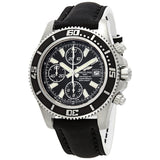 Buy Shop Breitling Superocean Chronograph II 44mm Automatic Black Dial Black Leather Strap Mens Watch - A1334102/BA84 USA Online