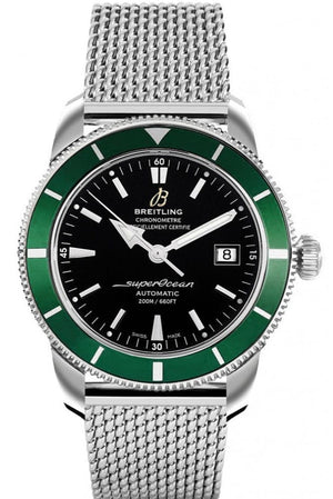 Buy Shop Breitling Superocean Heritage 42mm Chronograph Green Bezel Mens Watch - A1732136 USA Online