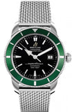 Buy Shop Breitling Superocean Heritage 42mm Chronograph Green Bezel Mens Watch - A1732136 USA Online