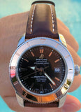 Buy Shop Breitling Superocean Heritage 42mm Rose Gold Chronometer Black Dial Brown Leather Strap Mens Watch - U1732112 USA Online