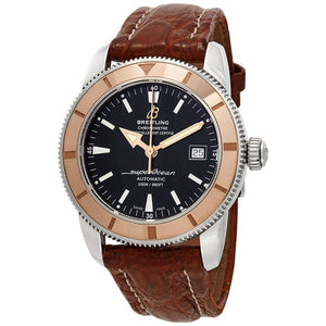 Buy Shop Breitling Superocean Heritage 42mm Rose Gold Chronometer Black Dial Brown Leather Strap Mens Watch - U1732112 USA Online