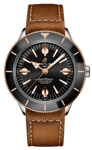Buy Shop Breitling Superocean Heritage '57 Black Dial Brown Leather Strap Watch for Men - U10370121B1X1 USA Online