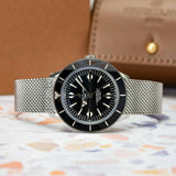 Buy Shop Breitling Superocean Heritage '57 Black Dial Silver Mesh Bracelet Watch for Men - A10370121B1A1 USA Online