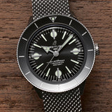 Buy Shop Breitling Superocean Heritage '57 Black Dial Silver Mesh Bracelet Watch for Men - A10370121B1A1 USA Online