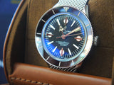 Buy Shop Breitling Superocean Heritage '57 Black Dial Silver Mesh Bracelet Watch for Men - A10370121B1A1 USA Online