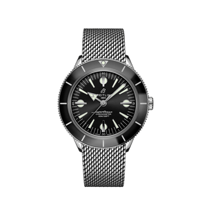 Buy Shop Breitling Superocean Heritage '57 Black Dial Silver Mesh Bracelet Watch for Men - A10370121B1A1 USA Online