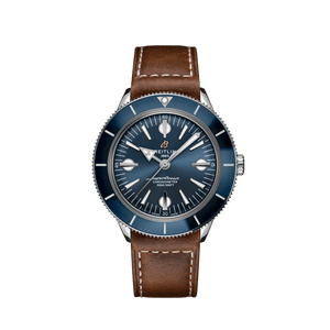 Buy Shop Breitling Superocean Heritage '57 Blue Dial Brown Leather Strap Watch for Men - A10370161C1X1 USA Online