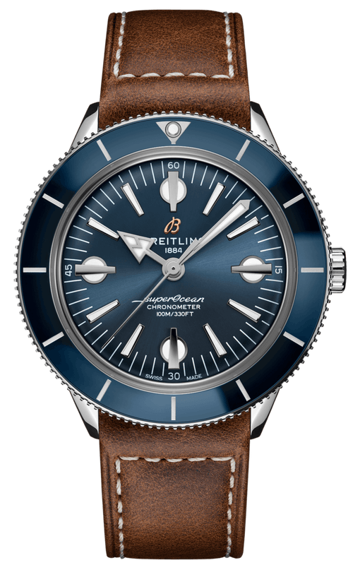 Buy Shop Breitling Superocean Heritage '57 Blue Dial Brown Leather Strap Watch for Men - A10370161C1X1 USA Online