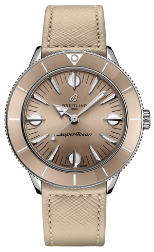 Buy Shop Breitling Superocean Heritage '57 Brown Dial Beige Leather Strap Watch for Women - A10340A41A1X1 USA Online
