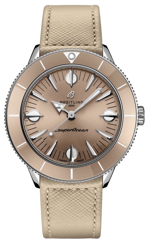 Buy Shop Breitling Superocean Heritage '57 Brown Dial Beige Leather Strap Watch for Women - A10340A41A1X1 USA Online