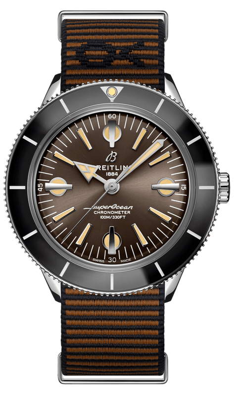 Buy Shop Breitling Superocean Heritage '57 Outerknown Brown Dial Brown NATO Strap Watch for Men - A103703A1Q1W1 USA Online