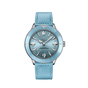 Buy Shop Breitling Superocean Heritage '57 Pastel Paradise Blue Dial Blue Leather Strap Watch for Women - A10340161C1X1 USA Online