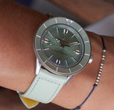 Buy Shop Breitling Superocean Heritage '57 Pastel Paradise Green Dial Green Leather Strap Watch for Women - A10340361L1X1 USA Online