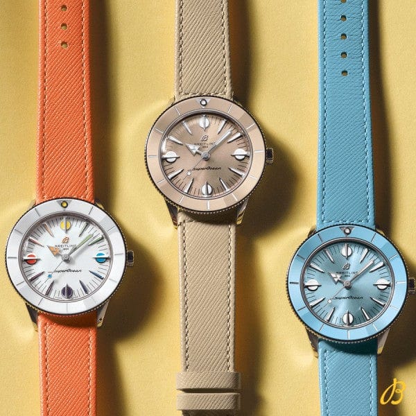 Buy Shop Breitling Superocean Heritage '57 Pastel Paradise White Dial Orange Leather Watch for Women - A10340A11A1X1 USA Online