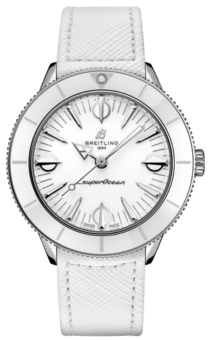 Buy Shop Breitling Superocean Heritage '57 Pastel Paradise White Dial White Leather Strap Watch for Women - A10340A71A1X1 USA Online