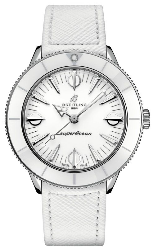 Buy Shop Breitling Superocean Heritage '57 Pastel Paradise White Dial White Leather Strap Watch for Women - A10340A71A1X1 USA Online