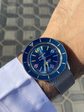 Buy Shop Breitling Superocean Heritage '57 Special Edition II Blue Dial Silver Mesh Bracelet Watch for Men - A103702A1C1A1 USA Online