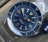 Buy Shop Breitling Superocean Heritage '57 Special Edition II Blue Dial Silver Mesh Bracelet Watch for Men - A103702A1C1A1 USA Online