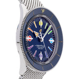 Buy Shop Breitling Superocean Heritage '57 Special Edition II Blue Dial Silver Mesh Bracelet Watch for Men - A103702A1C1A1 USA Online