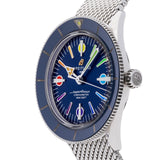 Buy Shop Breitling Superocean Heritage '57 Special Edition II Blue Dial Silver Mesh Bracelet Watch for Men - A103702A1C1A1 USA Online