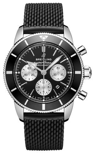 Buy Shop Breitling Superocean Heritage B01 Chronograph 44 Black Dial Black Mesh Bracelet Watch for Men - AB0162121B1S1 USA Online