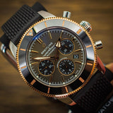 Buy Shop Breitling Superocean Heritage B01 Chronograph 44 Black Dial Black Mesh Bracelet Watch for Men - UB01621A1M1S1 USA Online