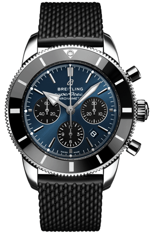 Buy Shop Breitling Superocean Heritage B01 Chronograph 44 Blue Dial Black Mesh Bracelet Watch for Men - AB0162121C1S1 USA Online