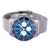 Buy Shop Breitling Superocean Heritage B01 Chronograph 44 Blue Dial Silver Mesh Bracelet Watch for Men - AB0162161C1A1 USA Online