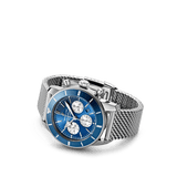 Buy Shop Breitling Superocean Heritage B01 Chronograph 44 Blue Dial Silver Mesh Bracelet Watch for Men - AB0162161C1A1 USA Online