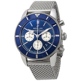 Buy Shop Breitling Superocean Heritage B01 Chronograph 44 Blue Dial Silver Mesh Bracelet Watch for Men - AB0162161C1A1 USA Online