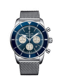 Buy Shop Breitling Superocean Heritage B01 Chronograph 44 Blue Dial Silver Mesh Bracelet Watch for Men - AB0162161C1A1 USA Online