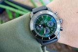 Buy Shop Breitling Superocean Heritage B01 Chronograph 44 Green Dial Black Mesh Bracelet Watch for Men - MB01621A1L1S1 USA Online