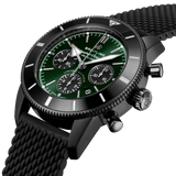 Buy Shop Breitling Superocean Heritage B01 Chronograph 44 Green Dial Black Mesh Bracelet Watch for Men - MB01621A1L1S1 USA Online