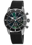 Buy Shop Breitling Superocean Heritage B01 Chronograph 44 Limited Edition Green Dial Black Mesh Bracelet Watch for Men - AB01621A1L1S1 USA Online