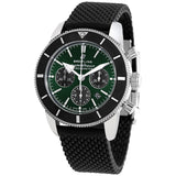 Buy Shop Breitling Superocean Heritage B01 Chronograph 44 Limited Edition Green Dial Black Mesh Bracelet Watch for Men - AB01621A1L1S1 USA Online