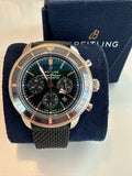 Buy Shop Breitling Superocean Heritage B01 Chronograph 44 Limited Edition Green Dial Black Mesh Bracelet Watch for Women - UB01622A1L1S1 USA Online