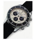 Buy Shop Breitling Superocean Heritage B01 Chronograph 44 Silver Dial Black Mesh Bracelet Watch for Men - AB0162121G1S1 USA Online