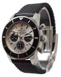 Buy Shop Breitling Superocean Heritage B01 Chronograph 44 Silver Dial Black Mesh Bracelet Watch for Men - AB0162121G1S1 USA Online