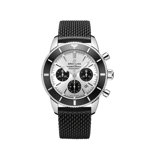 Buy Shop Breitling Superocean Heritage B01 Chronograph 44 Silver Dial Black Mesh Bracelet Watch for Men - AB0162121G1S1 USA Online