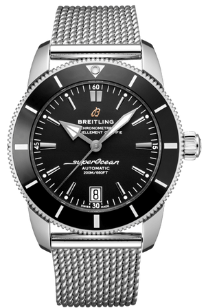 Buy Shop Breitling Superocean Heritage B20 Automatic 42 Black Dial Silver Mesh Bracelet Watch for Men - AB2010121B1A1 USA Online